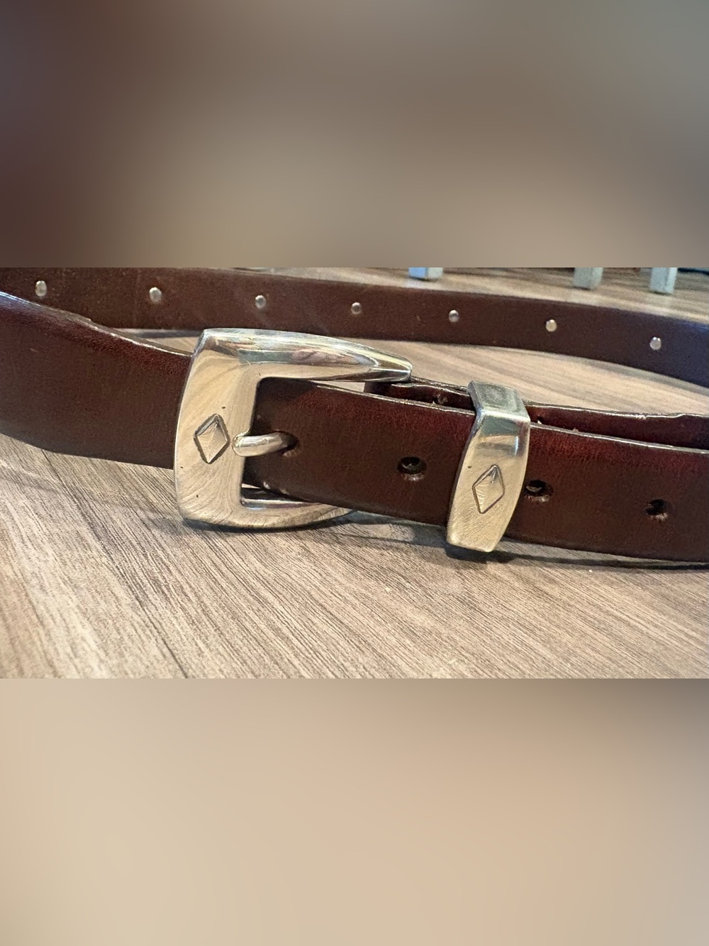 Brighton Brown Leather Belt with Silver Buckle